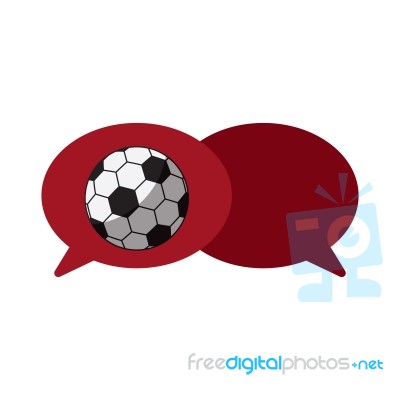 Soccer Football Bubble Talk Icon  Illustration Stock Image