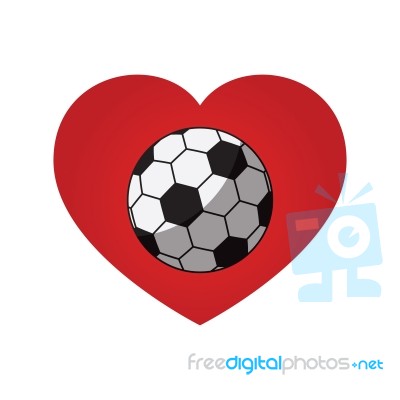 Soccer Football Love Heart Icon  Illustration Stock Image