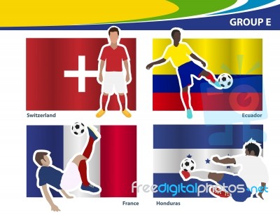 Soccer Football Players With Brazil 2014 Group E Stock Image