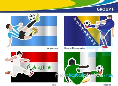 Soccer Football Players With Brazil 2014 Group F Stock Image