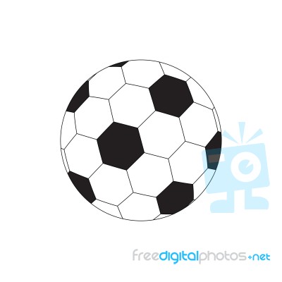 Soccer Football Sport Flat Thin Line Design Icon  Illustra Stock Image