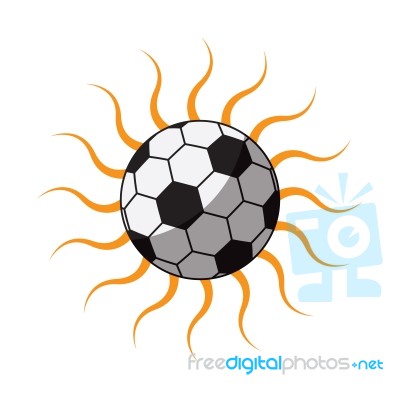 Soccer Football Sun Ray Icon  Illustration Stock Image