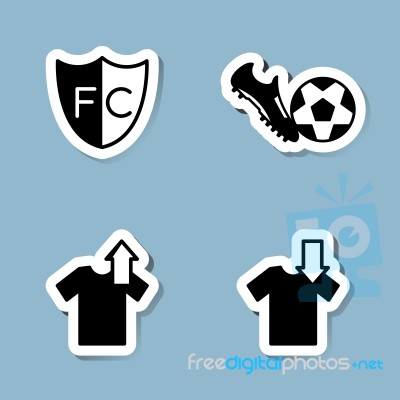 Soccer Icon Set Stock Image