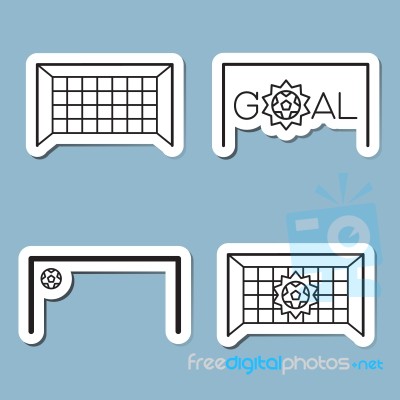 Soccer Line Icon Set Stock Image