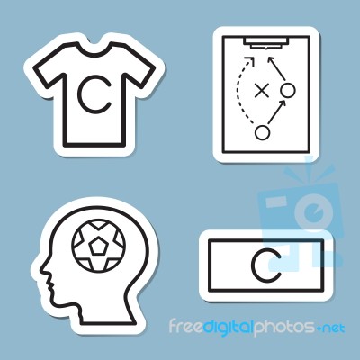 Soccer Line Icon Set Stock Image