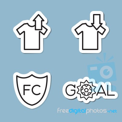 Soccer Line Icon Set Stock Image