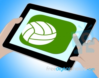 Soccer Online Indicates Tablet Footbal 3d Illustration Stock Image