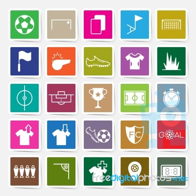 Soccer Sticker Icons Set  Illustration Stock Image