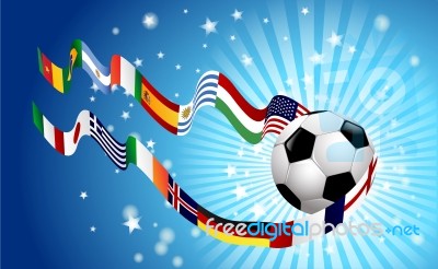 Soccer With Flags Stock Image