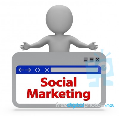 Social Marketing Webpage Represents Networking Online And Websit… Stock Image