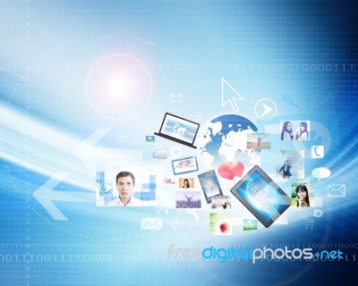 Social Media Concept Background Stock Photo