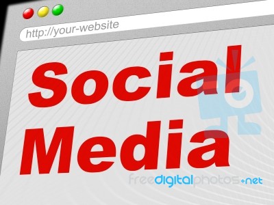 Social Media Indicates News Feed And Communicate Stock Image