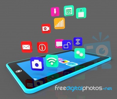 Social Media Phone Shows Application Software And Applications Stock Image