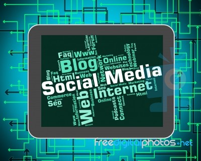 Social Media Represents News Feed And Blogs Stock Image