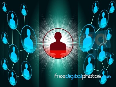 Social Media Shows Networking People And Communicate Stock Image