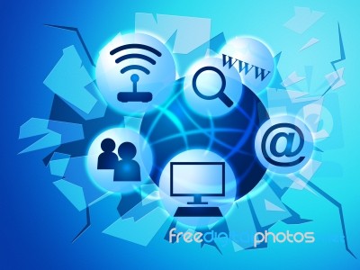 Social Media Shows World Wide Web And Facebook Stock Image