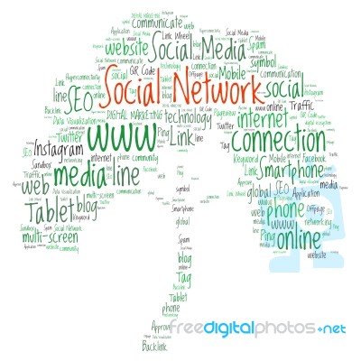 Social Media Tag Word Cloud Background Stock Image