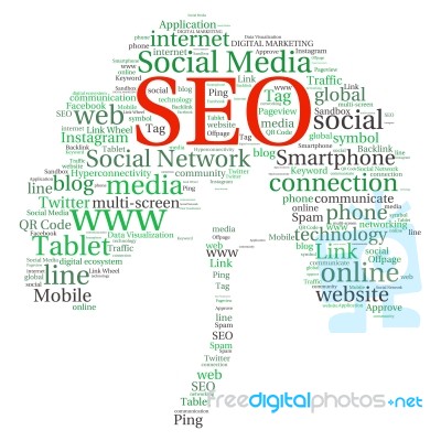 Social Media Tag Word Cloud Background Stock Image