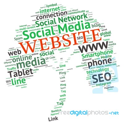 Social Media Tag Word Cloud Background Stock Image