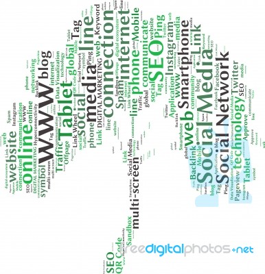 Social Media Tag Word Cloud Background Stock Image