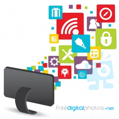 Social Media Technology Computer Stock Image