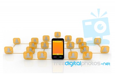 Social Network And Mobile Communication Concept Stock Image