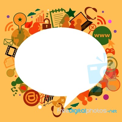 Social Network Background With Media Icons Stock Image