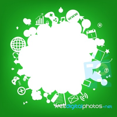 Social Network Background With Media Icons Stock Image