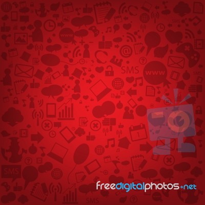 Social Network Background With Media Icons Stock Image