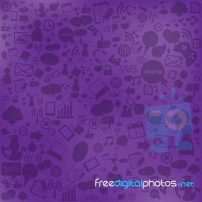 Social Network Background With Media Icons Stock Image