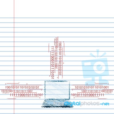 Social Network Background With Media Notebook Paper Stock Image