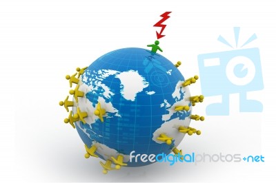 Social Network Concept. Unique Man Stock Image