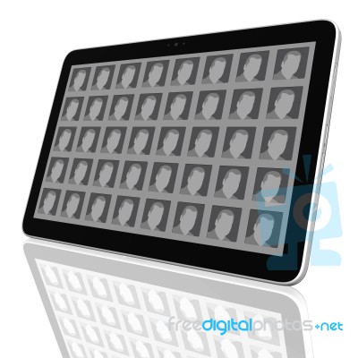 Social Network Group On Tablet Pc Stock Image