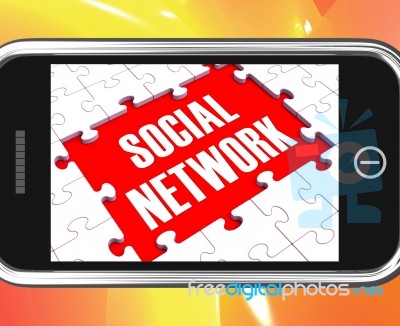 Social Network On Smartphone Showing Online Interactions Stock Image