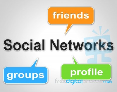 Social Network Words Means Web Forums And Blogging Stock Image