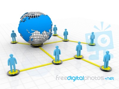 Social Networking. Global People Stock Image