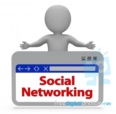 Social Networking Online Indicates Forum Posts 3d Rendering Stock Image