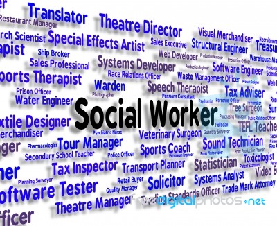 Social Worker Indicating Welfare Hire And Employee Stock Image