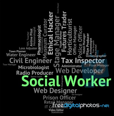 Social Worker Showing White Collar And Job Stock Image