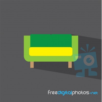 Sofa Flat Icon   Illustration  Stock Image