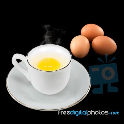 Soft-boiled Egg In A White Cup Stock Photo