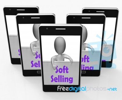 Soft Selling Phone Shows Friendly Sales Technique Stock Image