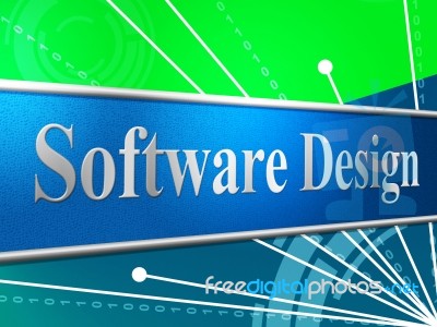 Software Design Means Designed Concept And Programming Stock Image