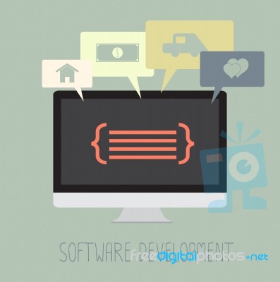 Software Development Coding Work For Dream. . Eps10 Stock Image