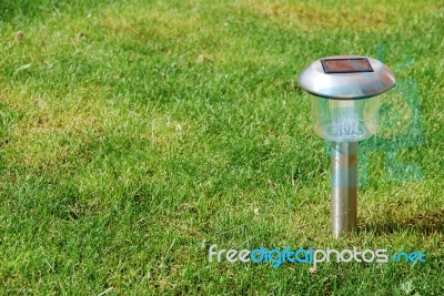 Solar Garden Light Stock Photo