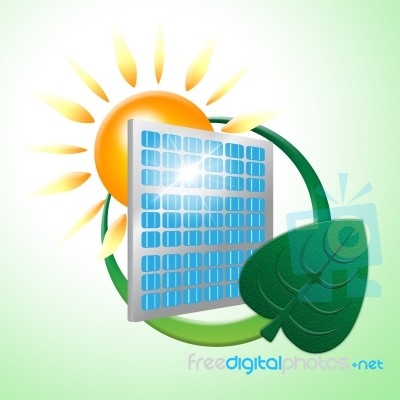 Solar Panel Shows Alternative Energy And Environment Stock Image