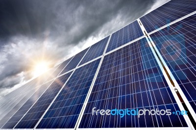 Solar Panels Stock Photo