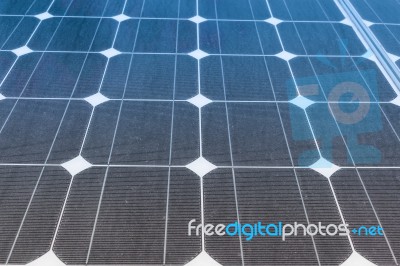 Solar Panels Produce Power, Green Energy Concept Stock Photo