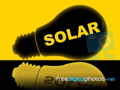 Solar Power Represents Energy Source And Electricity Stock Image