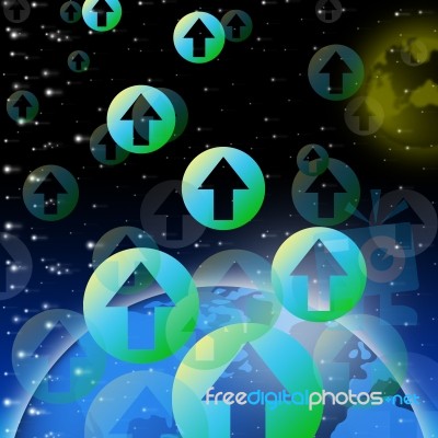 Solar System Arrows Show Moving Up And Space
 Stock Image